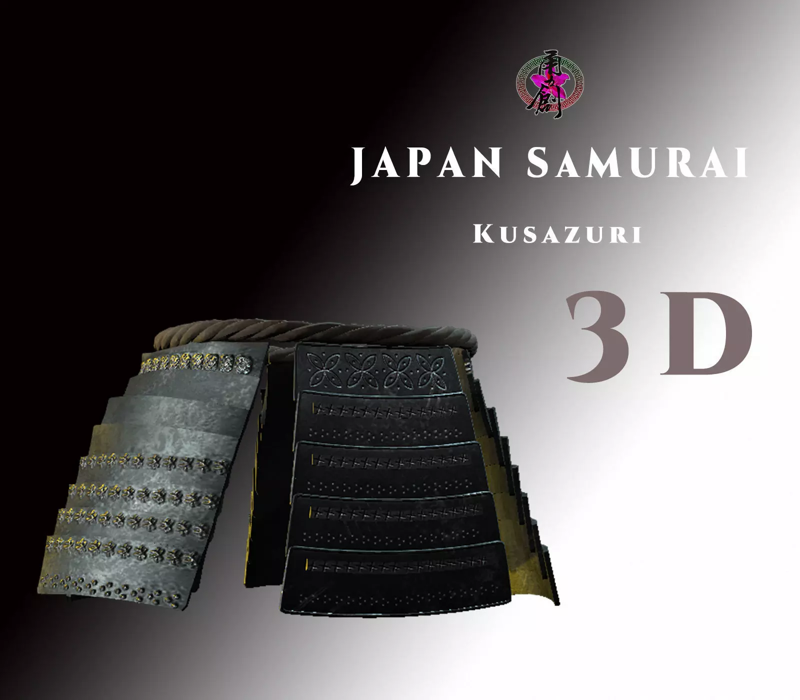 Japan Samurai kusazuri Low-poly 3D model_0