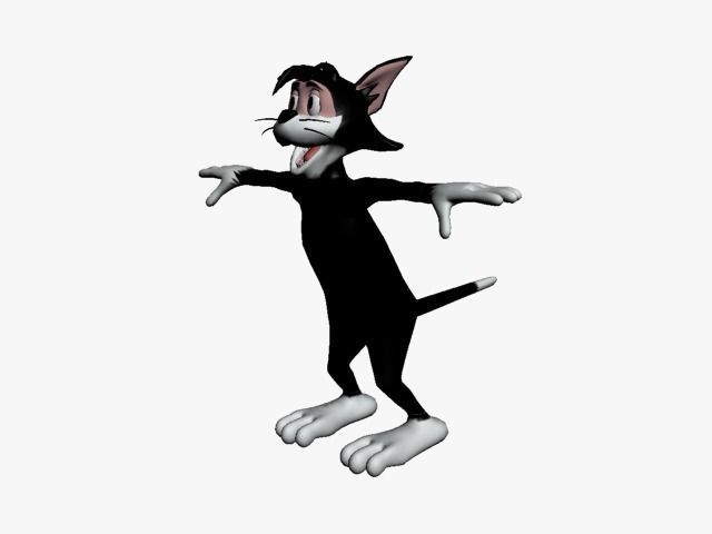butch looney tunes cat Low-poly 3D model_1