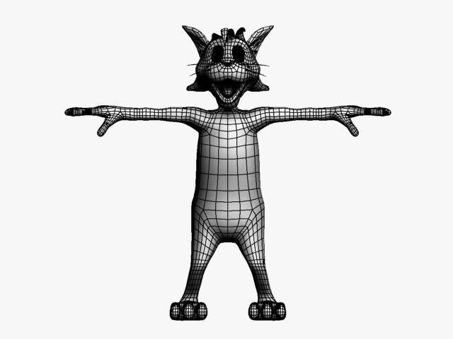 butch looney tunes cat Low-poly 3D model_5