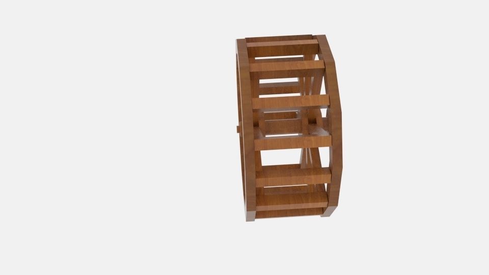 Wheel Water Low-poly 3D model_2