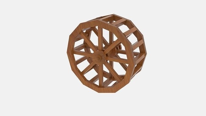 Wheel Water Low-poly 3D model