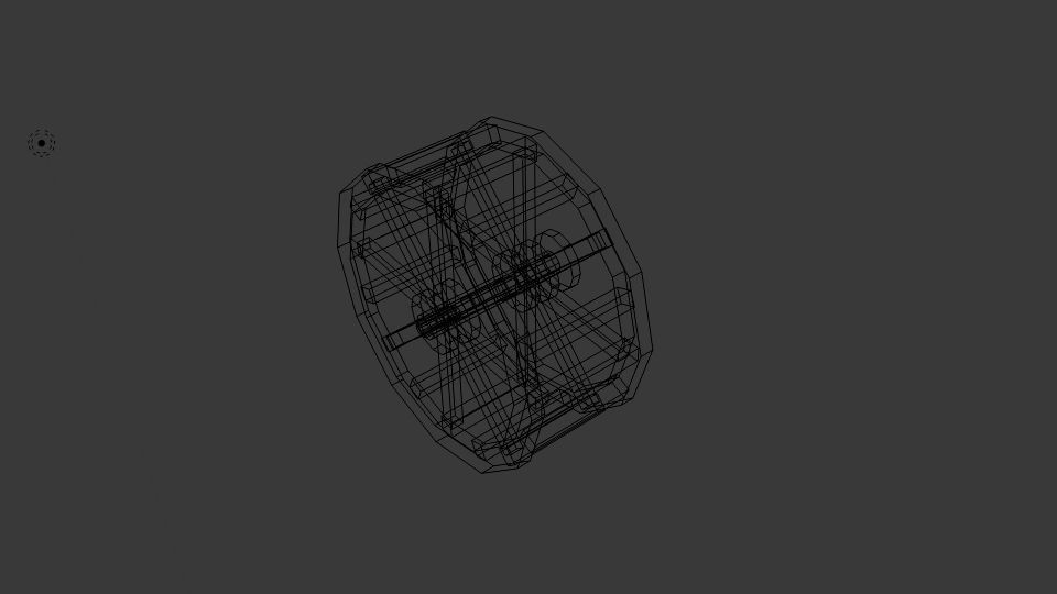 Wheel Water Low-poly 3D model_5