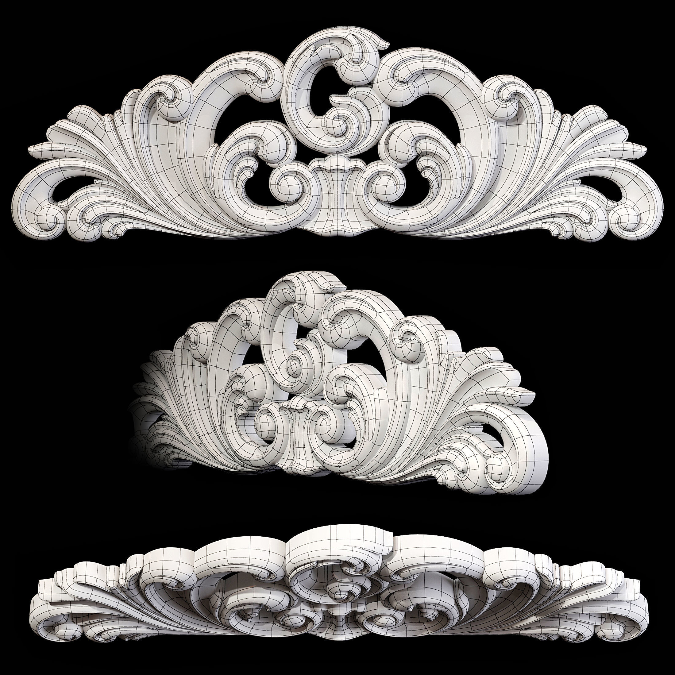Classic carved 020 3D model_5