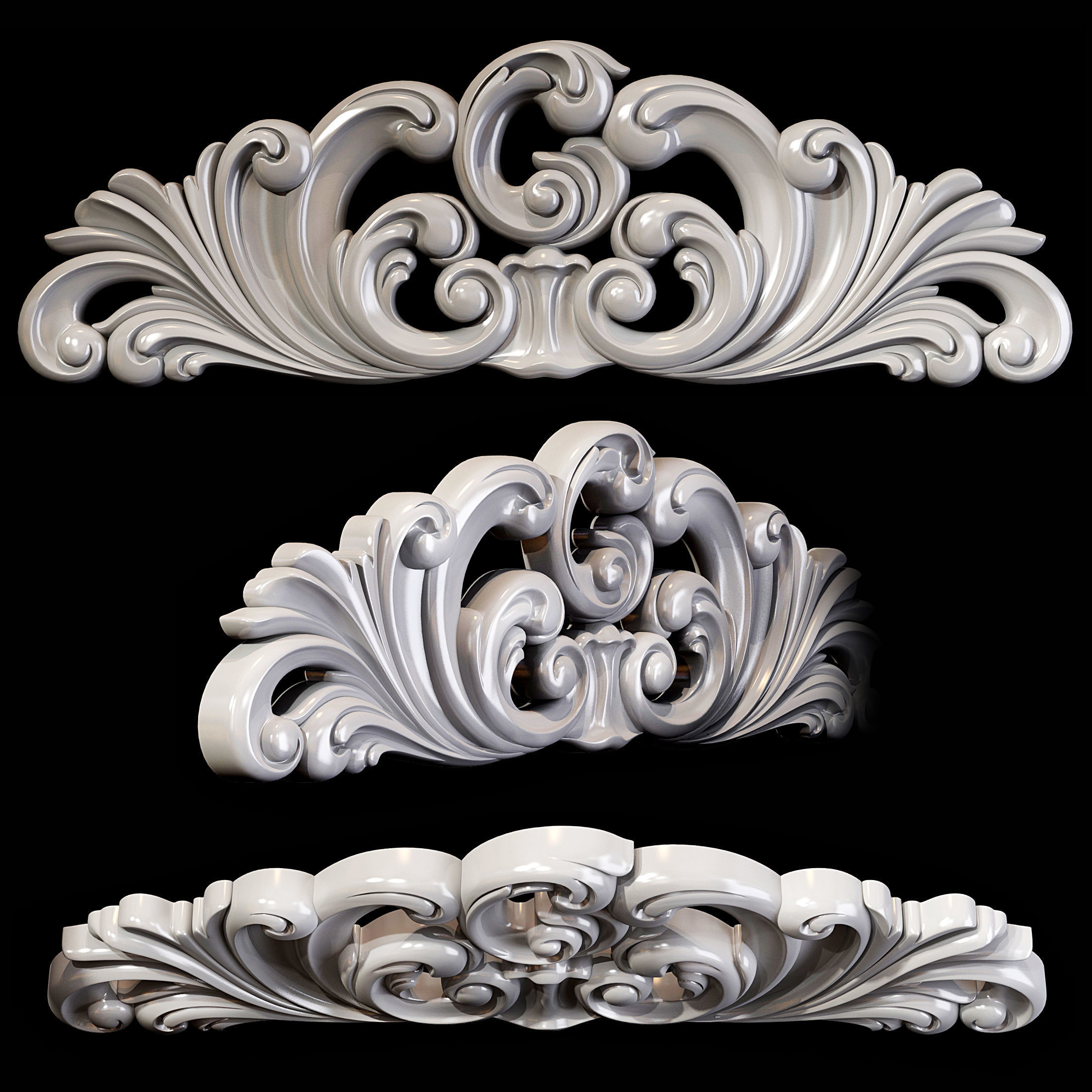 Classic carved 020 3D model_4