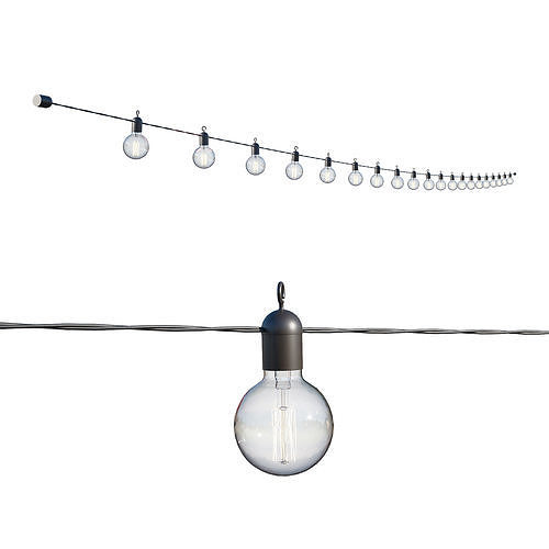 String Lights Edison Lamps 3D model