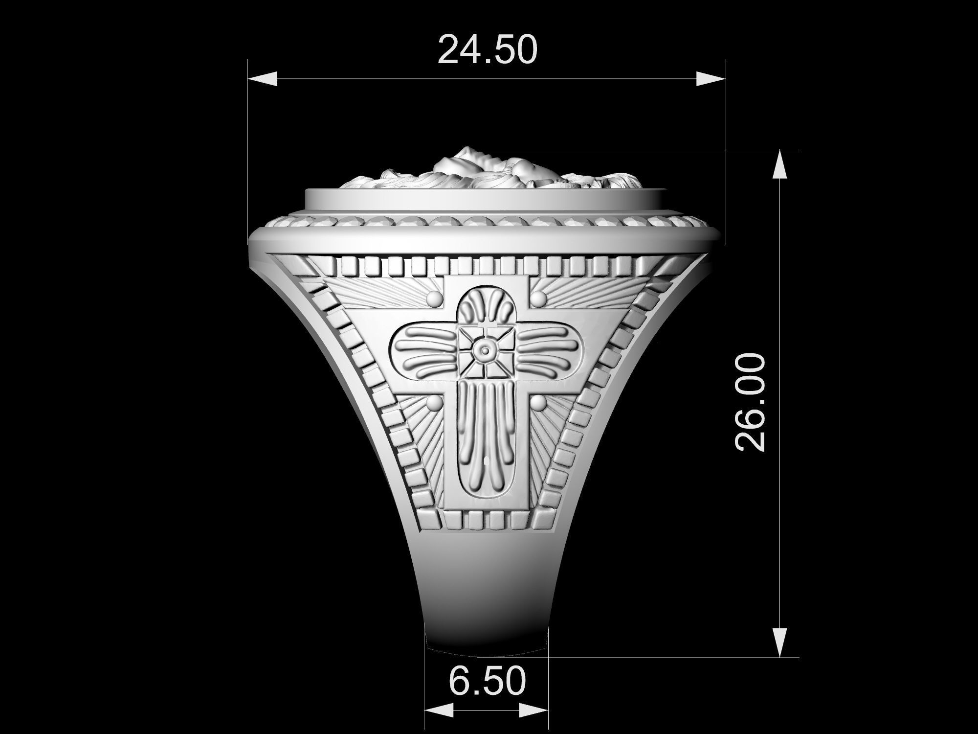 Lion Ring with diamond 3D print model_15