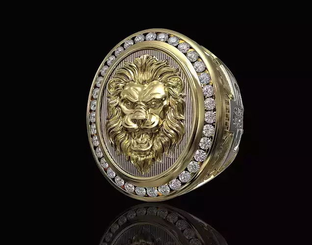 Lion Ring with diamond