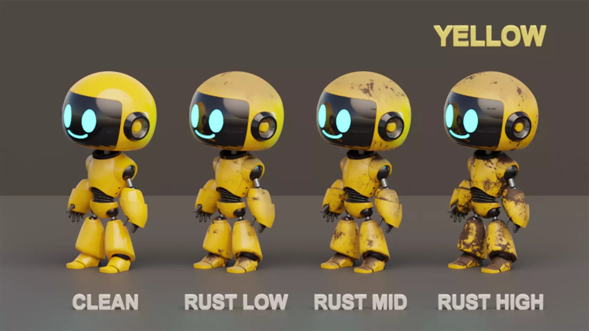 Rigged Cute Robot Character Low-poly 3D model_0