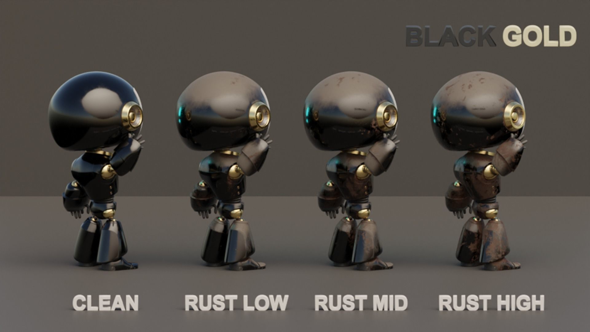 Rigged Cute Robot Character Low-poly 3D model_7