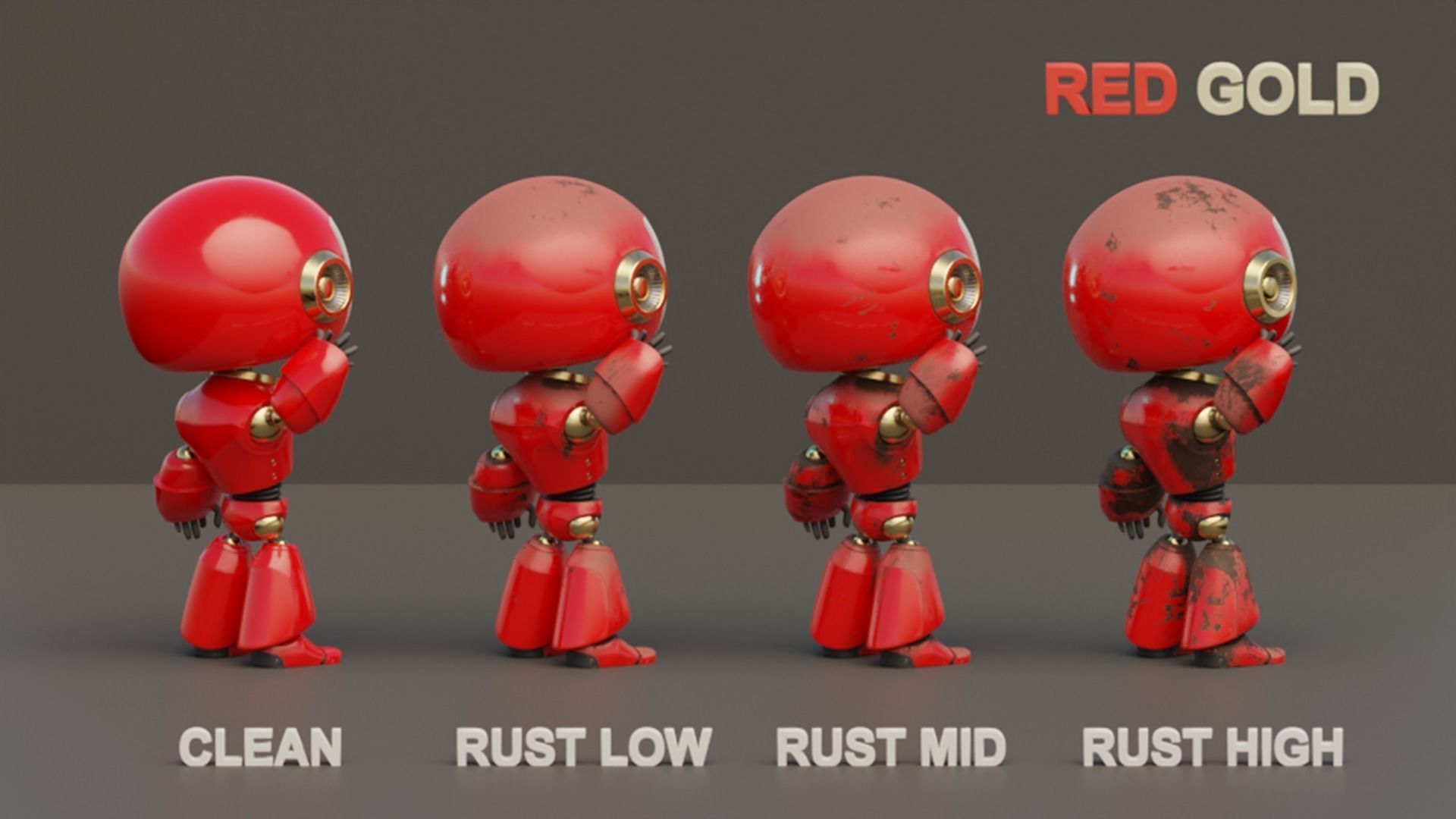 Rigged Cute Robot Character Low-poly 3D model_3