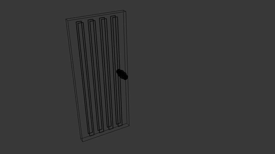  Wood Strip Door Low-poly 3D model_5