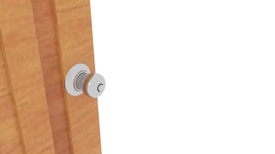  Wood Strip Door Low-poly 3D model_2