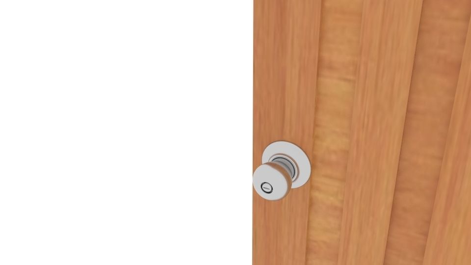  Wood Strip Door Low-poly 3D model_3