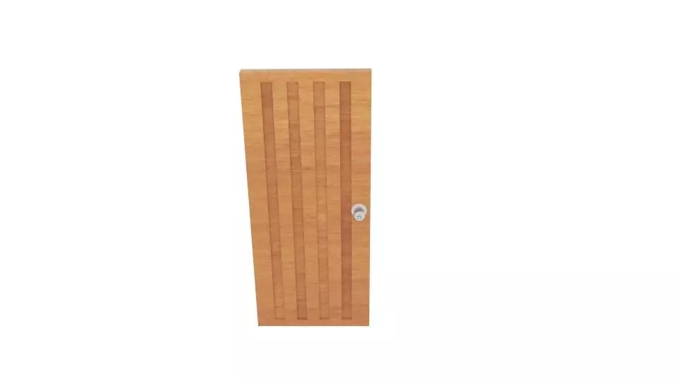  Wood Strip Door Low-poly 3D model_0