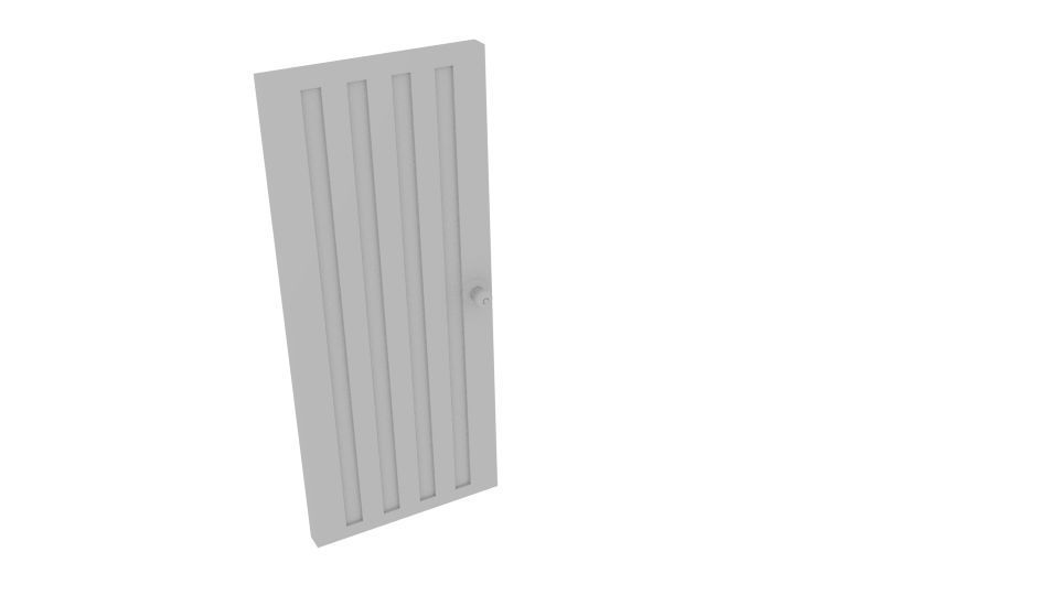  Wood Strip Door Low-poly 3D model_4