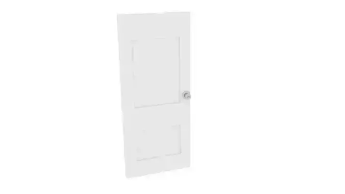 White Door Low-poly 3D model
