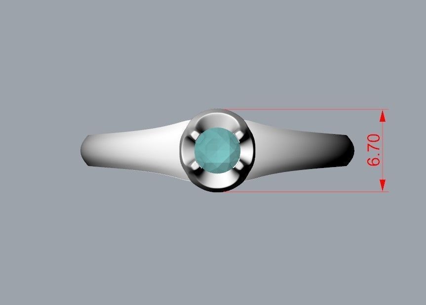 Solitaire women ring CAD 3dm stl 3D print model_10