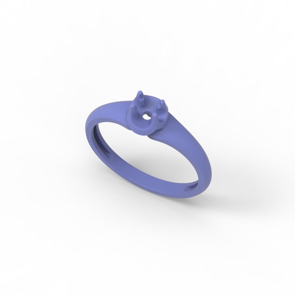Solitaire women ring CAD 3dm stl 3D print model_13