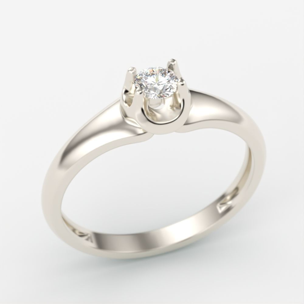 Solitaire women ring CAD 3dm stl 3D print model_11