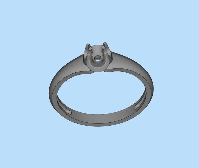 Solitaire women ring CAD 3dm stl 3D print model_29