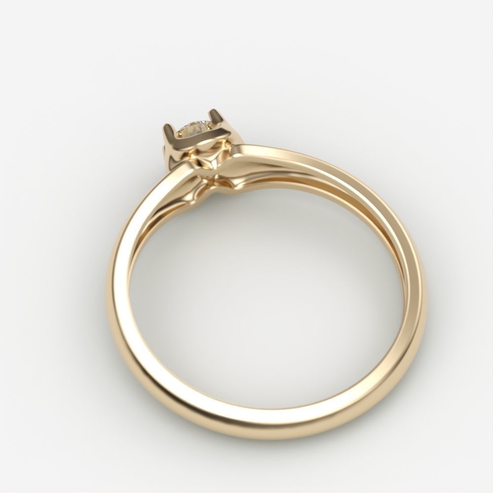Solitaire women ring CAD 3dm stl 3D print model_5