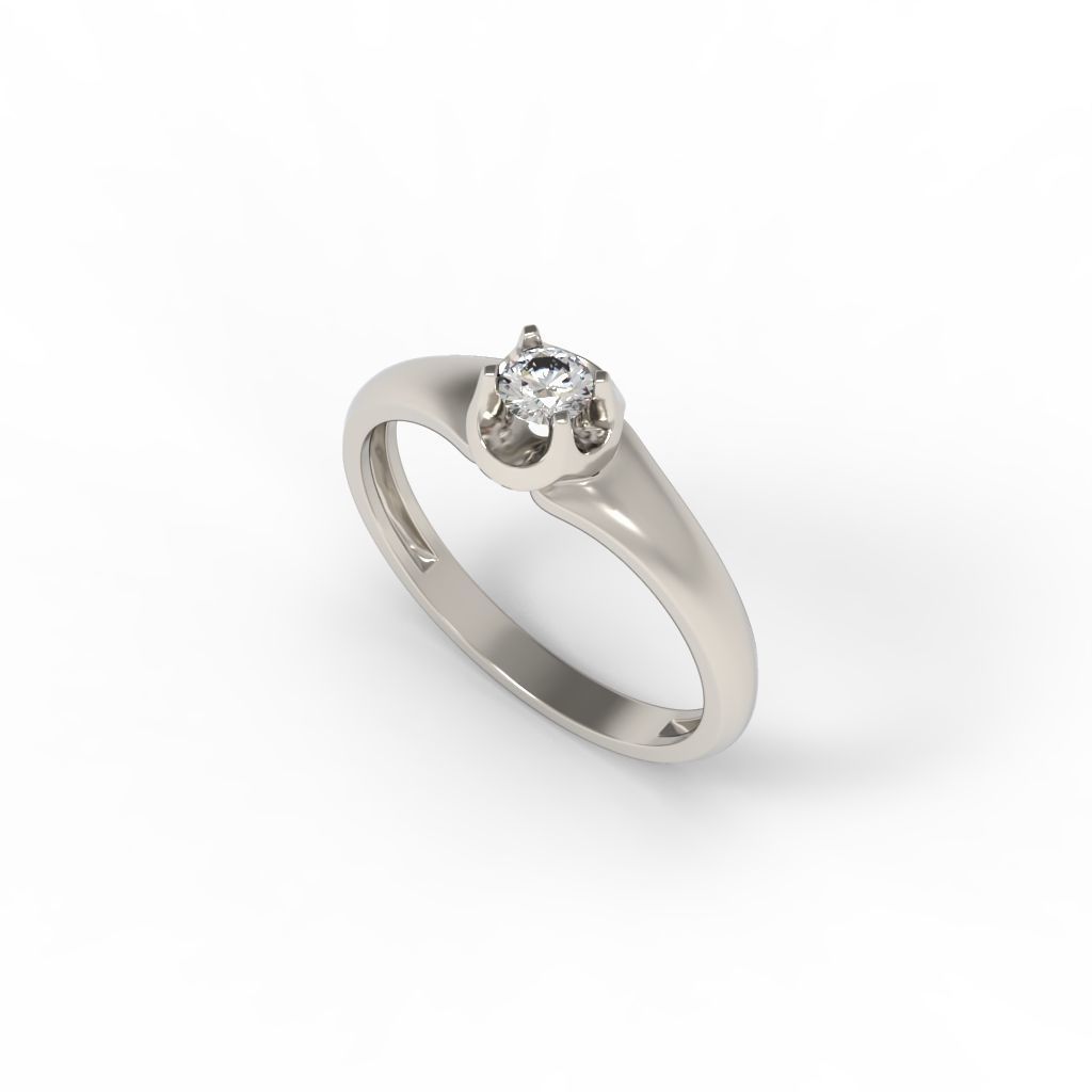 Solitaire women ring CAD 3dm stl 3D print model_23