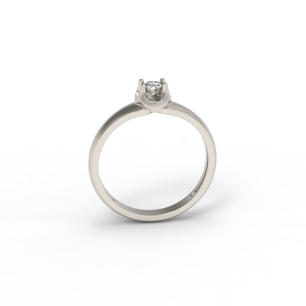 Solitaire women ring CAD 3dm stl 3D print model_26