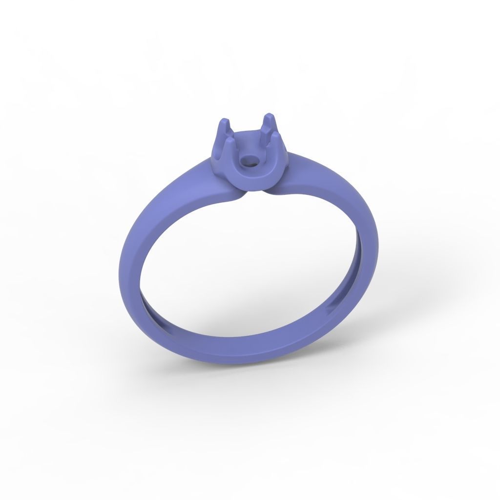 Solitaire women ring CAD 3dm stl 3D print model_16