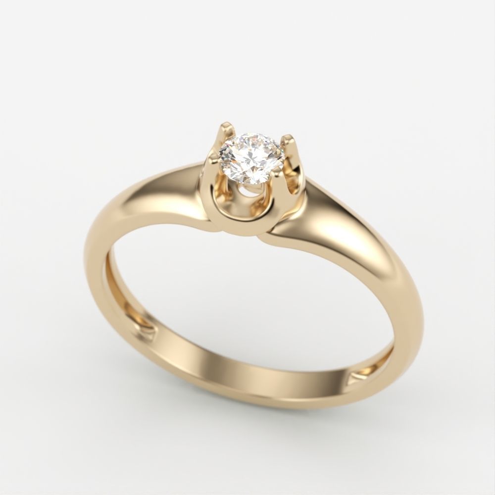 Solitaire women ring CAD 3dm stl 3D print model_3