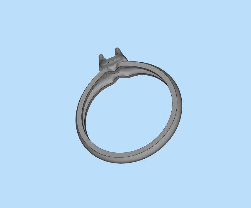Solitaire women ring CAD 3dm stl 3D print model_32
