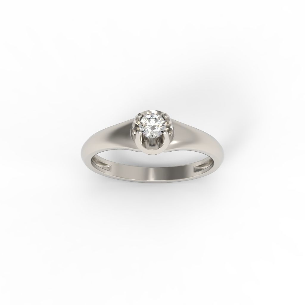 Solitaire women ring CAD 3dm stl 3D print model_24
