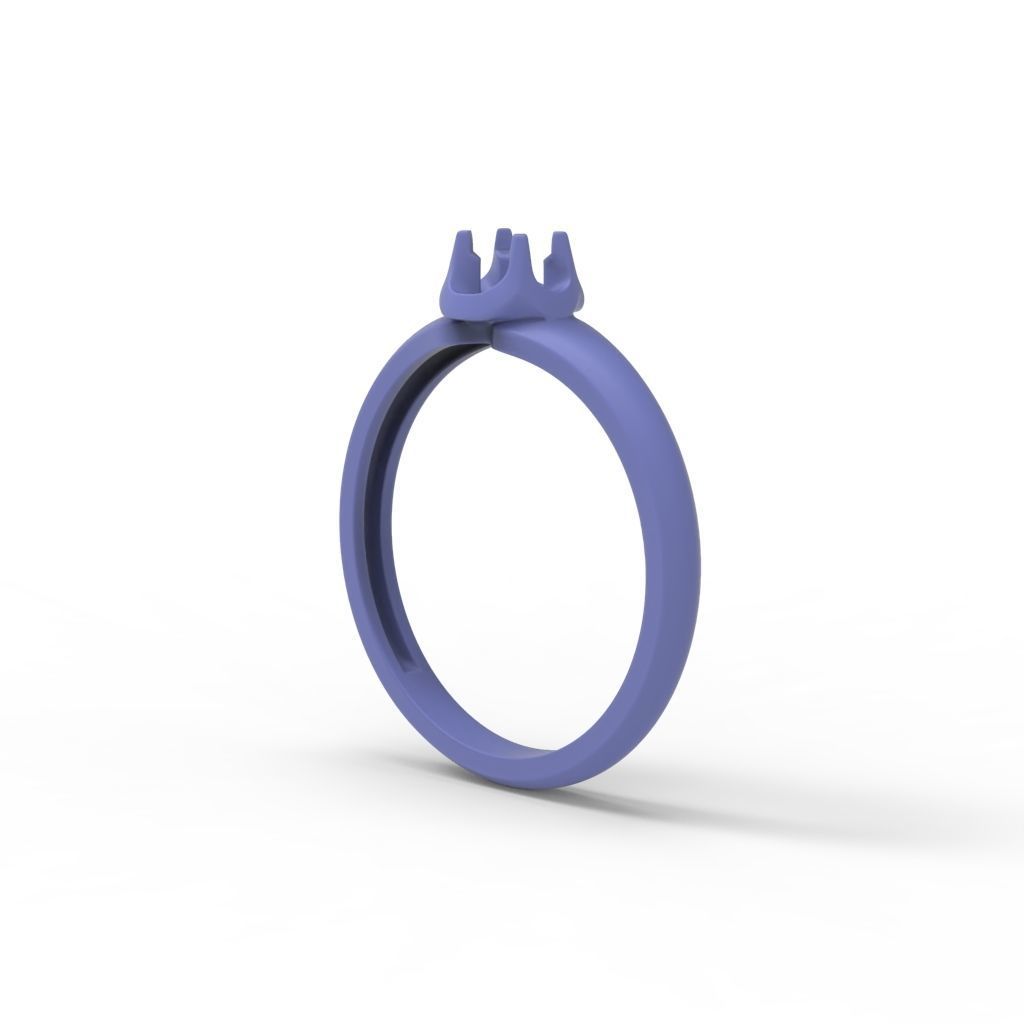 Solitaire women ring CAD 3dm stl 3D print model_20