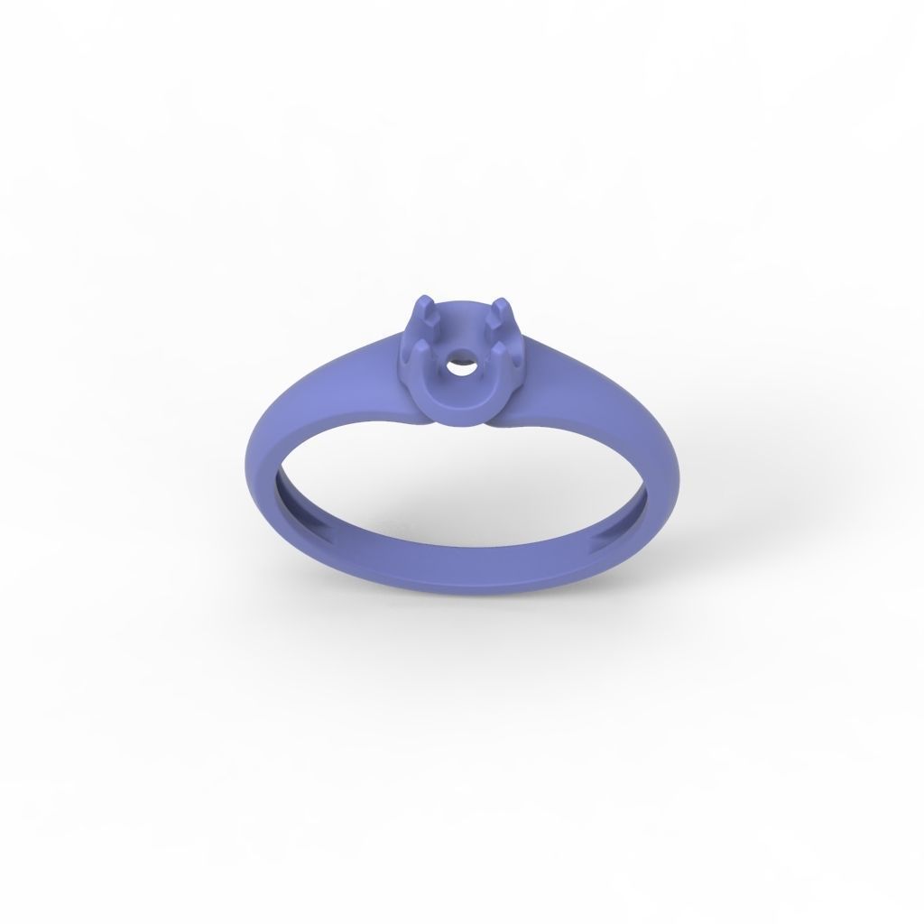 Solitaire women ring CAD 3dm stl 3D print model_14