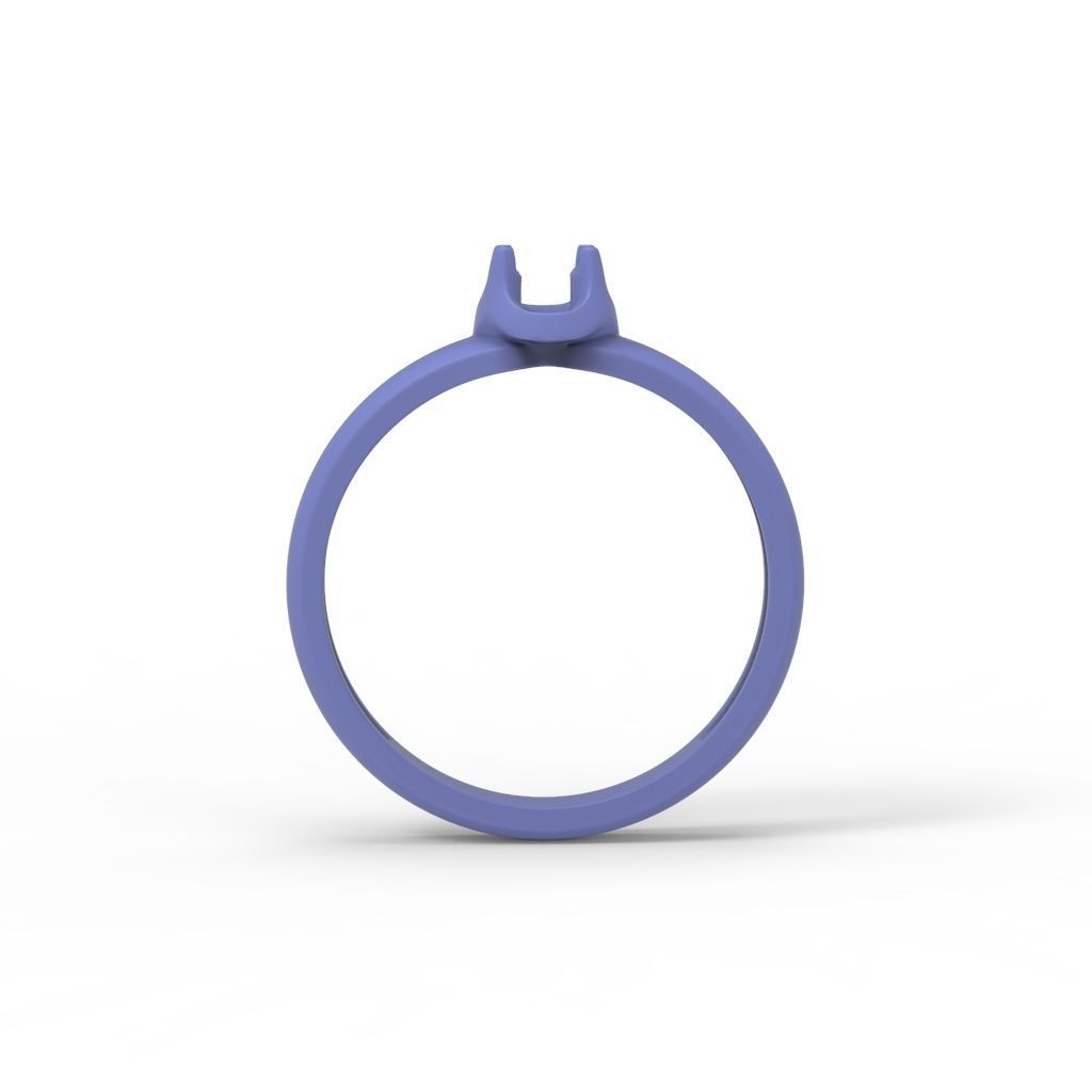 Solitaire women ring CAD 3dm stl 3D print model_19
