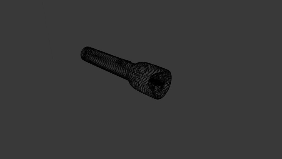 Flashlight Low-poly 3D model_5