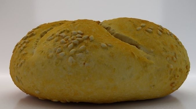 White Bread Low-poly 3D model 3