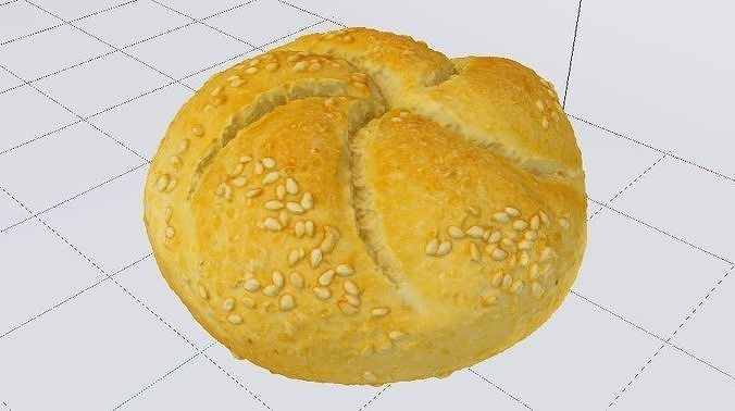 White Bread Low-poly 3D model 6