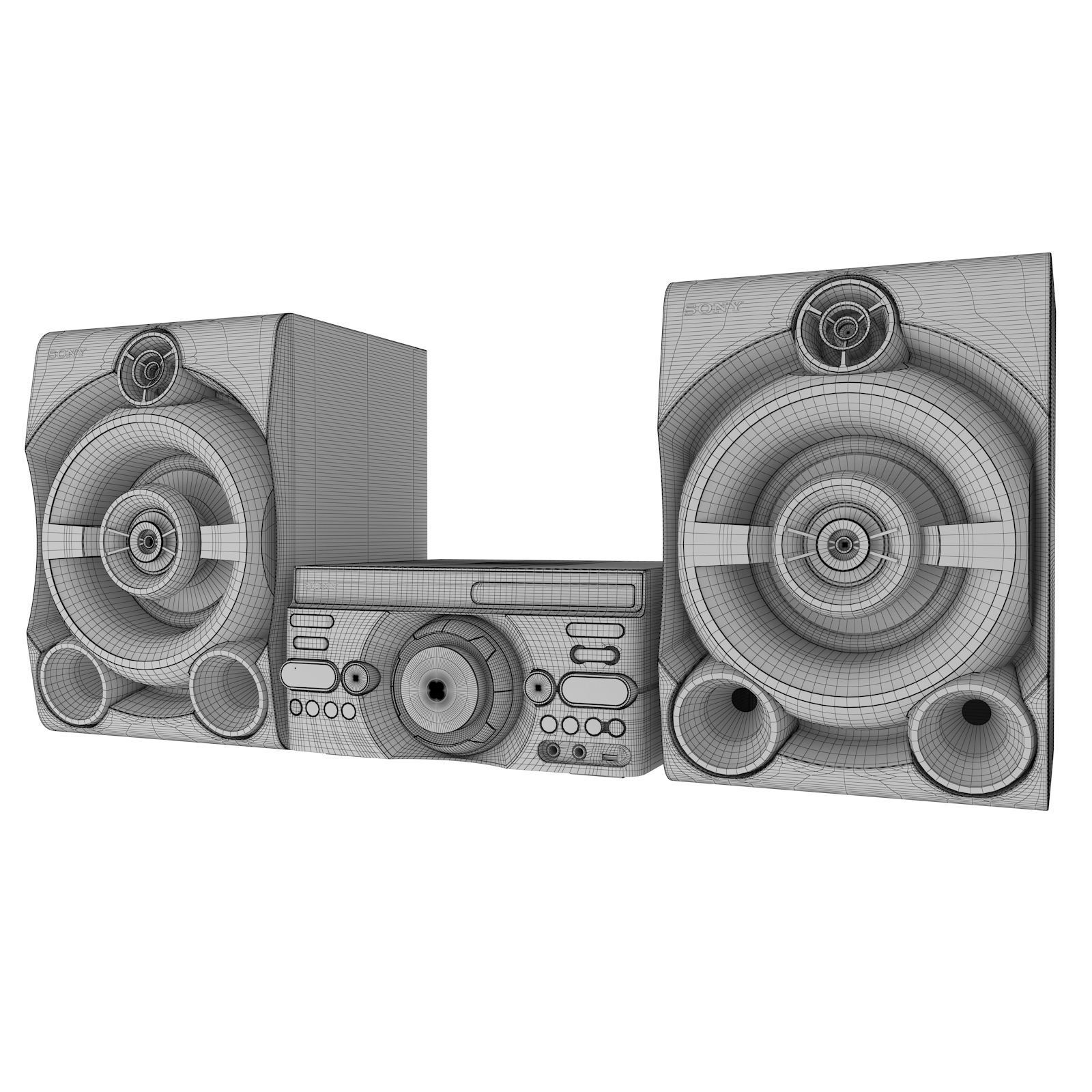 Audio system Sony MHCM60D 3D model CGTrader