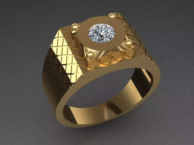 Diamond Men Ring 3D print model_0