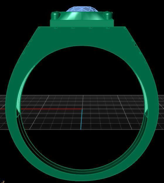 Diamond Men Ring 3D print model_4