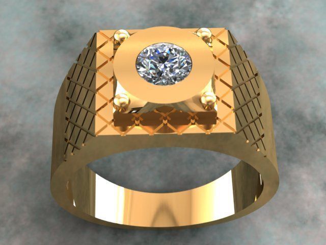 Diamond Men Ring 3D print model_2