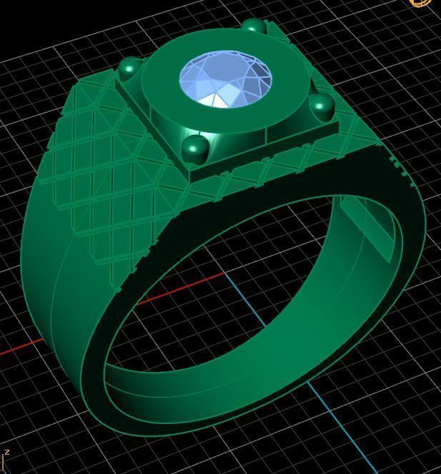 Diamond Men Ring 3D print model_5