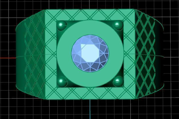 Diamond Men Ring 3D print model_6