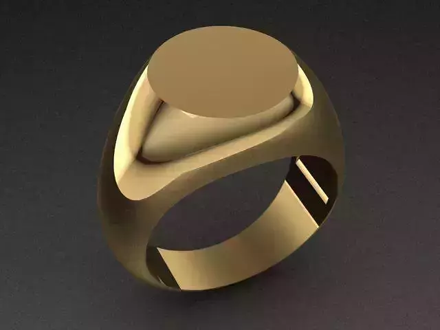 Simple Golden Men Ring 3D print model