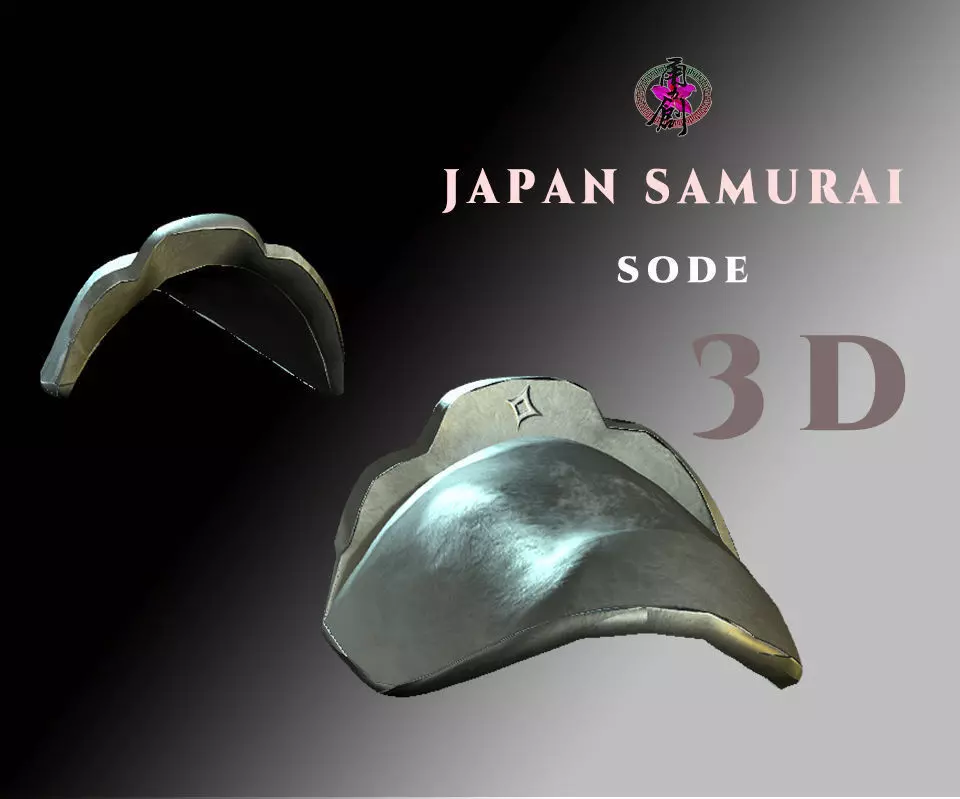 Japan Samurai Sode Low-poly 3D model_0