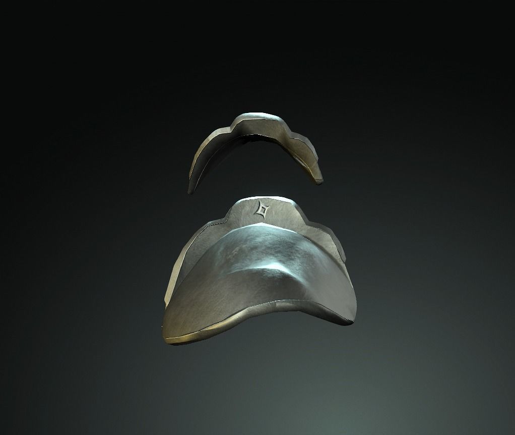 Japan Samurai Sode Low-poly 3D model_1