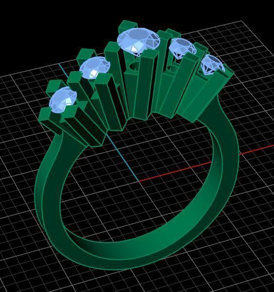 Engagement Diamond Ring 3D print model_2