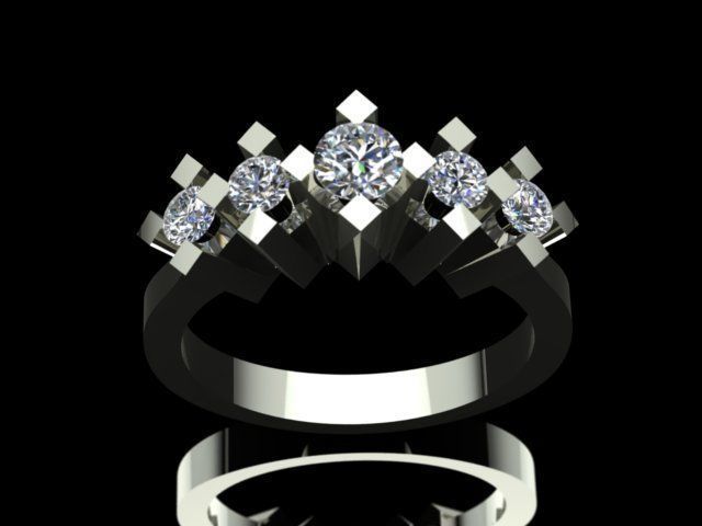 Engagement Diamond Ring 3D print model_1