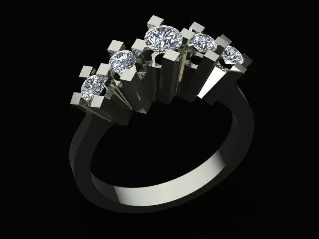 Engagement Diamond Ring 3D print model_0