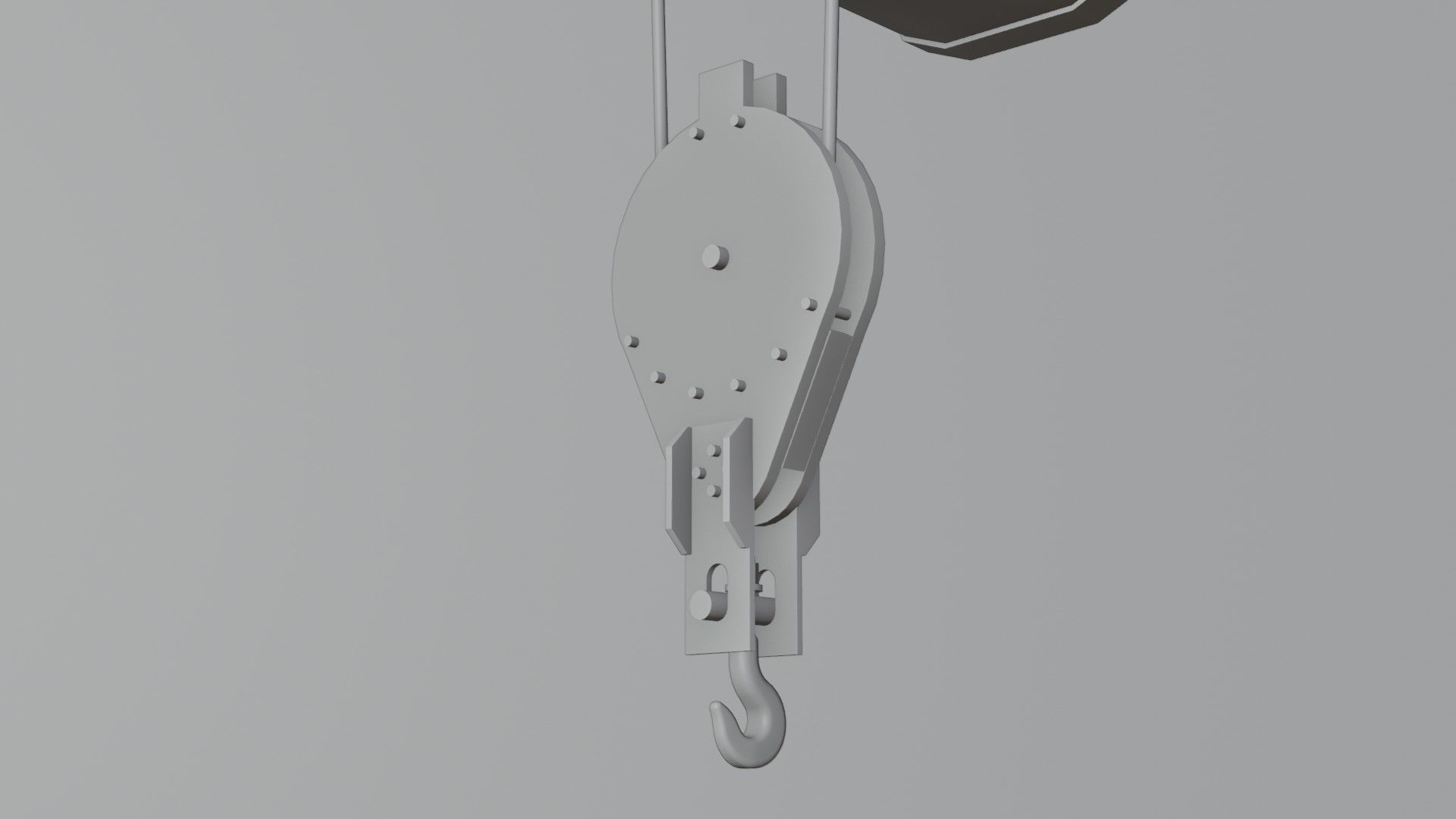 Sci-fi Crane Hoist with Chain and Load Block 3D model_4